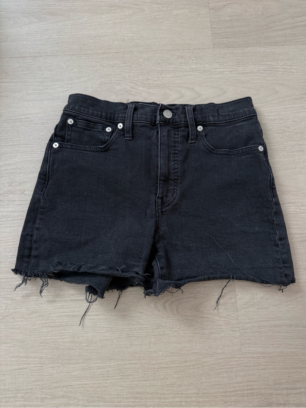 Madewell Black Denim Cutoff Shorts | 25